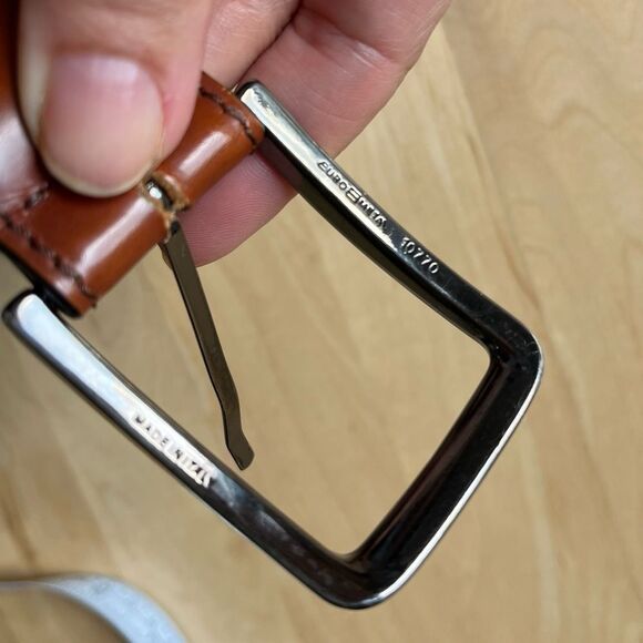 Paul Frederick Genuine Leather Made In Italy Cognac Brown Belt 42 - Picture 8 of 15